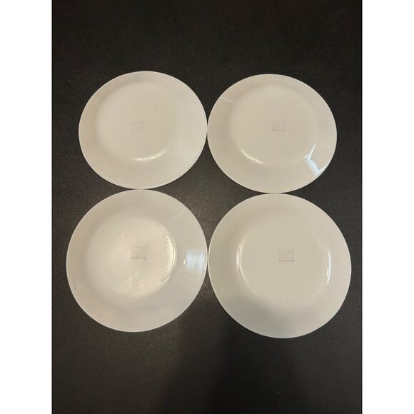 Corelle Set Of 4 White Ceramic Dessert Plates With Black Double Rim - Picture 5 of 5